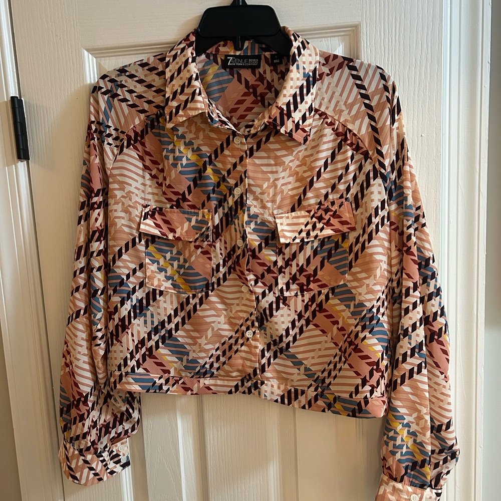 New York & Company Women's Geometric Blouse - Multicolor